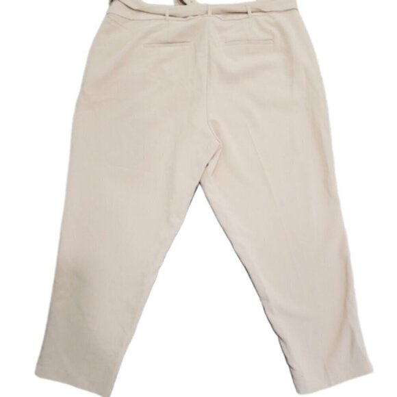Torrid belted straight leg trouser pant woven beige - Picture 7 of 10